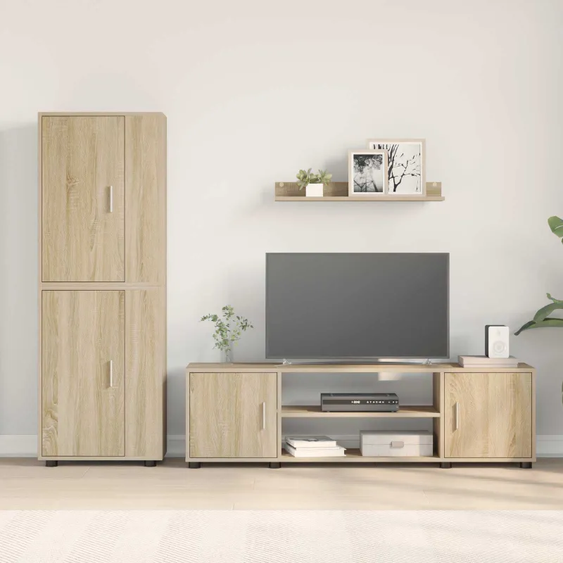 TV spintelių komplektas 4 pcs Sonoma ąžuolas Apdirbta mediena