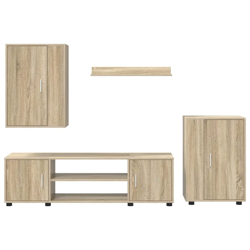 TV spintelių komplektas 4 pcs Sonoma ąžuolas Apdirbta mediena