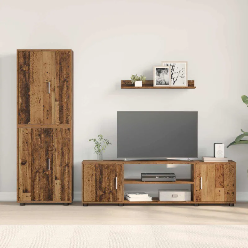 TV spintelių komplektas 4 pcs Senovinis medis Apdirbta mediena