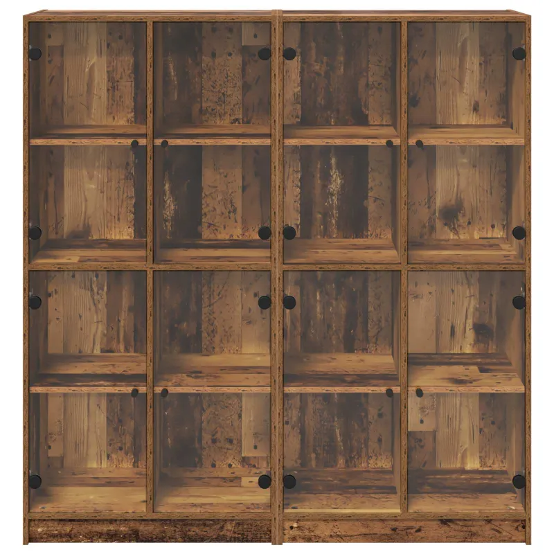 Aukštas spintelė 2 pcs Senovinis medis 68 x 37 x 142 cm