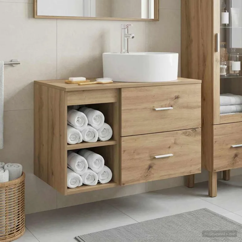 Vonios baldų rinkinys 2 pcs Artisano ąžuolo Apdirbta mediena