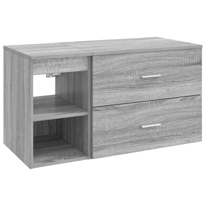 Vonios baldų rinkinys 2 pcs Pilka Sonoma Apdirbta mediena