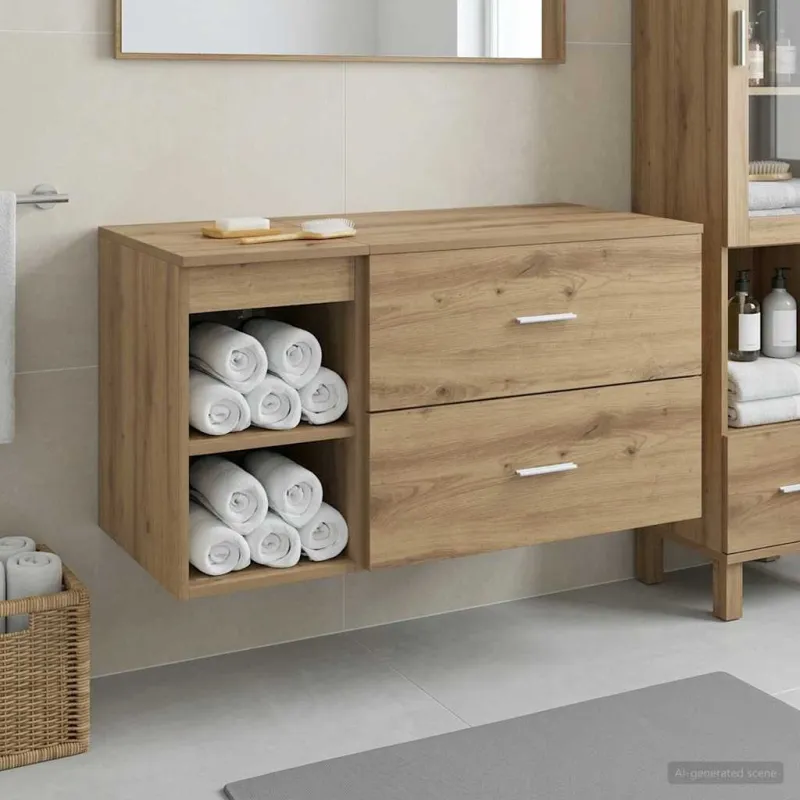 Vonios baldų rinkinys 2 pcs Artisano ąžuolo Apdirbta mediena