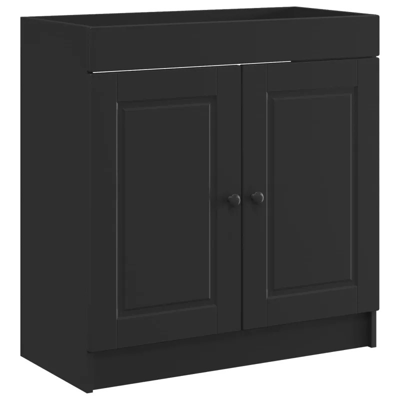 Vonios baldų rinkinys Juoda 56 x 37,5 x 81 cm Apdirbta mediena