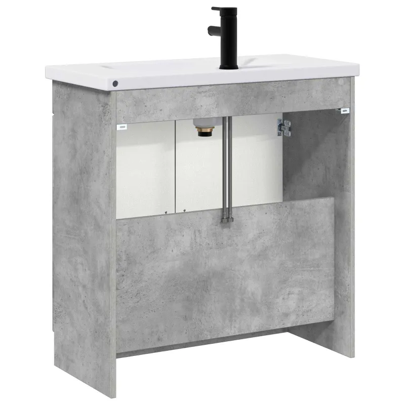 Vonios baldų rinkinys Betono pilka 78,5 x 37,5 x 81 cm