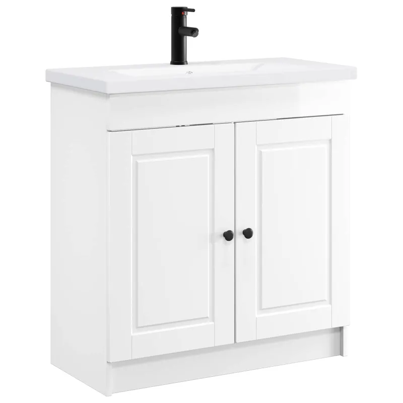 Vonios baldų rinkinys Itin blizgi balta 78,5 x 37,5 x 81 cm