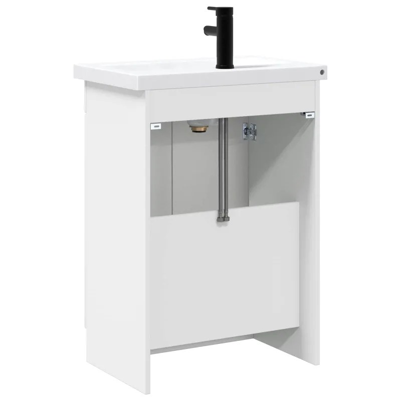 Vonios baldų rinkinys Itin blizgi balta 56 x 37,5 x 81 cm