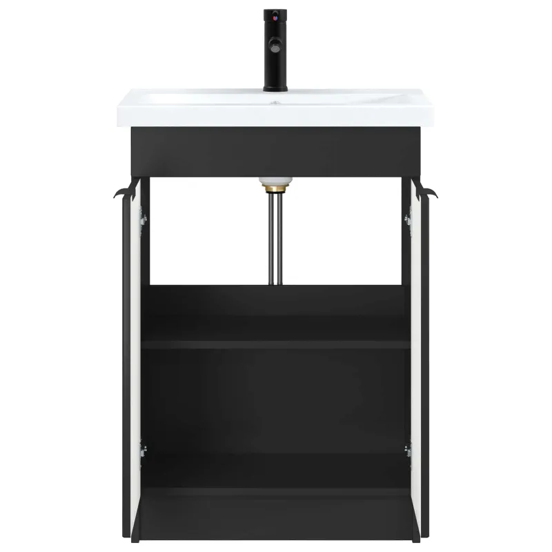 Vonios baldų rinkinys Juoda 78,5 x 37,5 x 81 cm