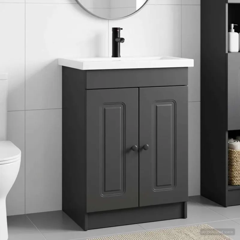 Vonios baldų rinkinys Juoda 78,5 x 37,5 x 81 cm
