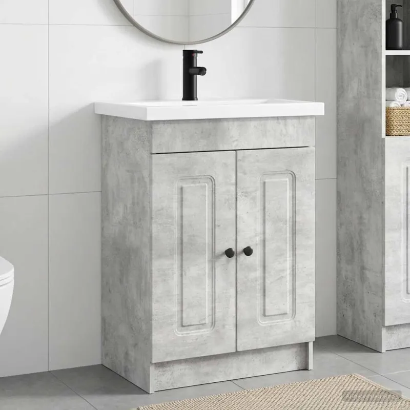 Vonios baldų rinkinys Betono pilka 78,5 x 37,5 x 81 cm