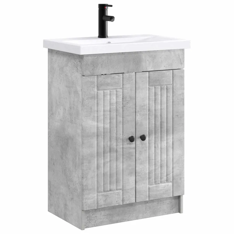 Vonios baldų rinkinys Betono pilka 78,5 x 37,5 x 81 cm