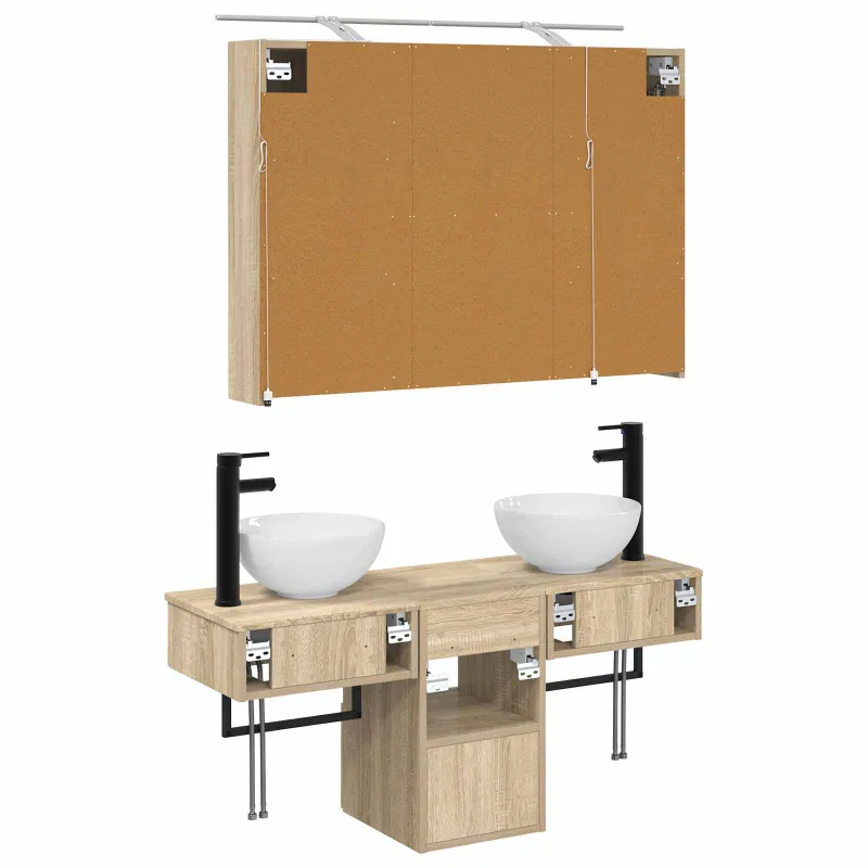 Vonios spintos komplektas 4 pcs Sonoma ąžuolas