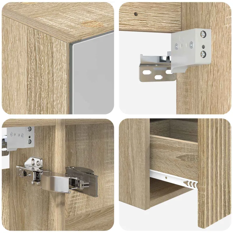 Vonios spintos komplektas 4 pcs Sonoma ąžuolas