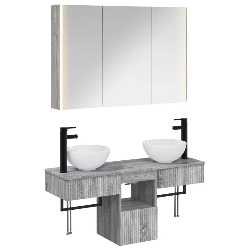 Vonios spintos komplektas 4 pcs Pilka Sonoma