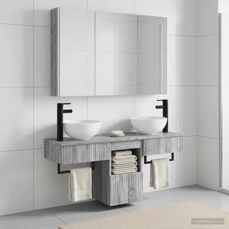 Vonios spintos komplektas 4 pcs Pilka Sonoma