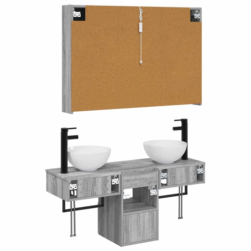 Vonios spintos komplektas 4 pcs Pilka Sonoma