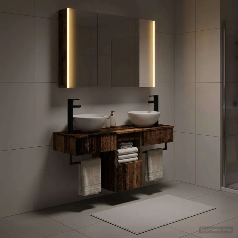 Vonios spintos komplektas 4 pcs Sendintos medienos