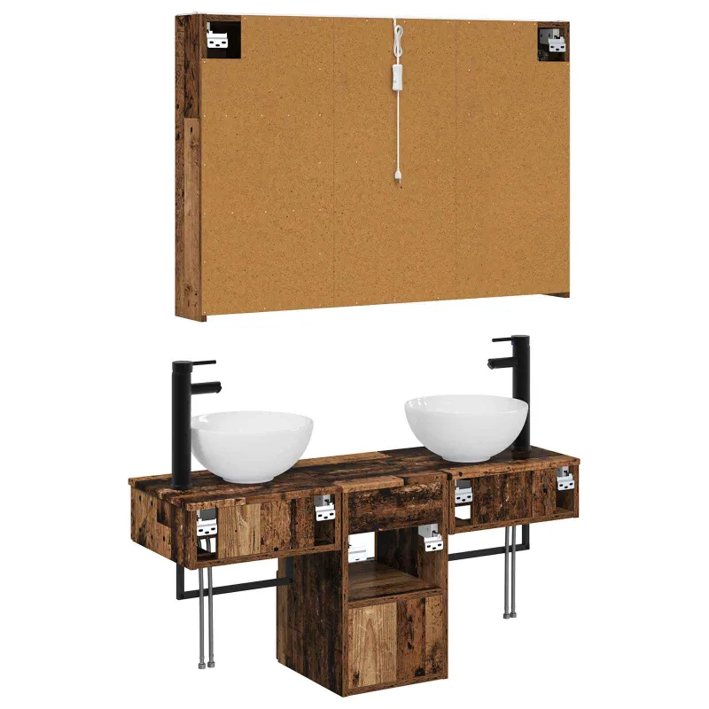 Vonios spintos komplektas 4 pcs Sendintos medienos