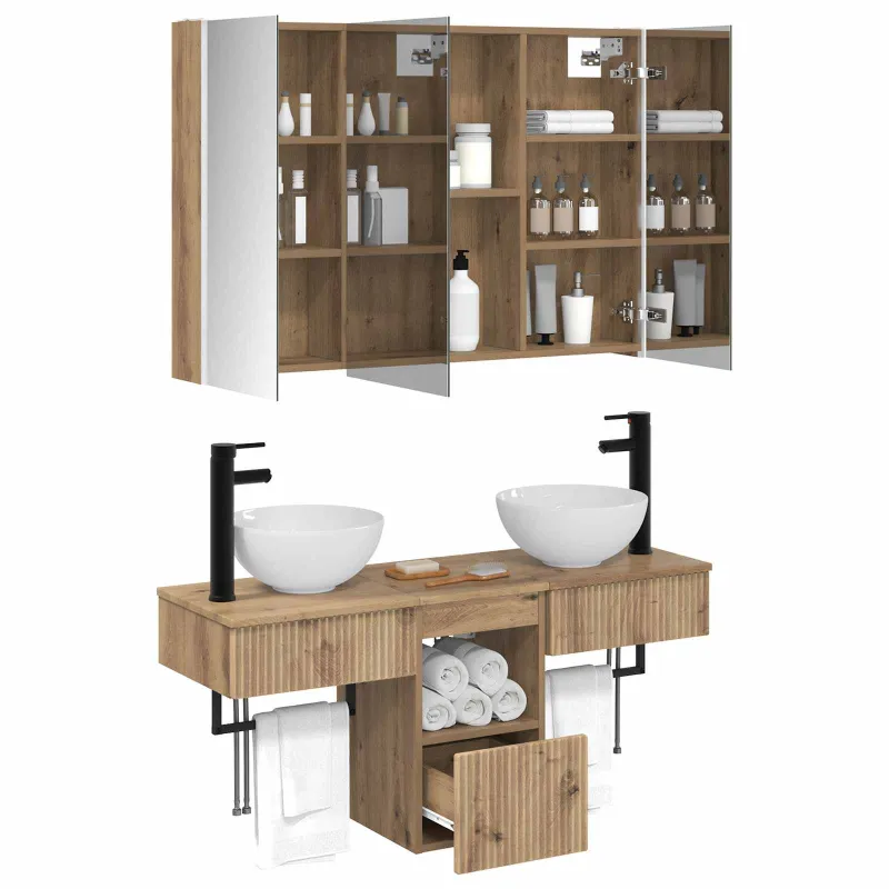 Vonios spintos komplektas 4 pcs Artisano ąžuolo