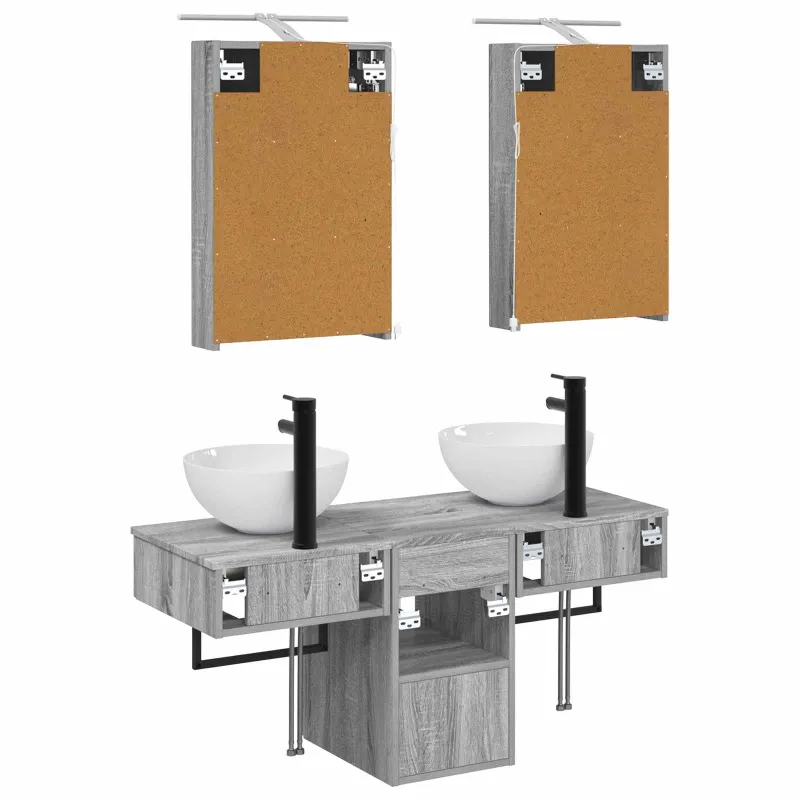 Vonios spintos komplektas 5 pcs Pilka Sonoma