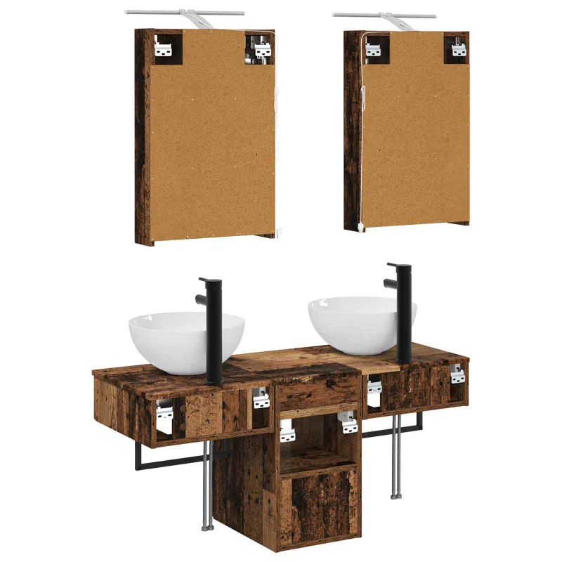 Vonios spintos komplektas 5 pcs Sendintos medienos
