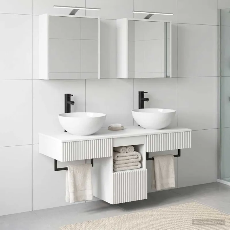 Vonios spintos komplektas 5 pcs Balta 43 x 16 x 62,5 cm