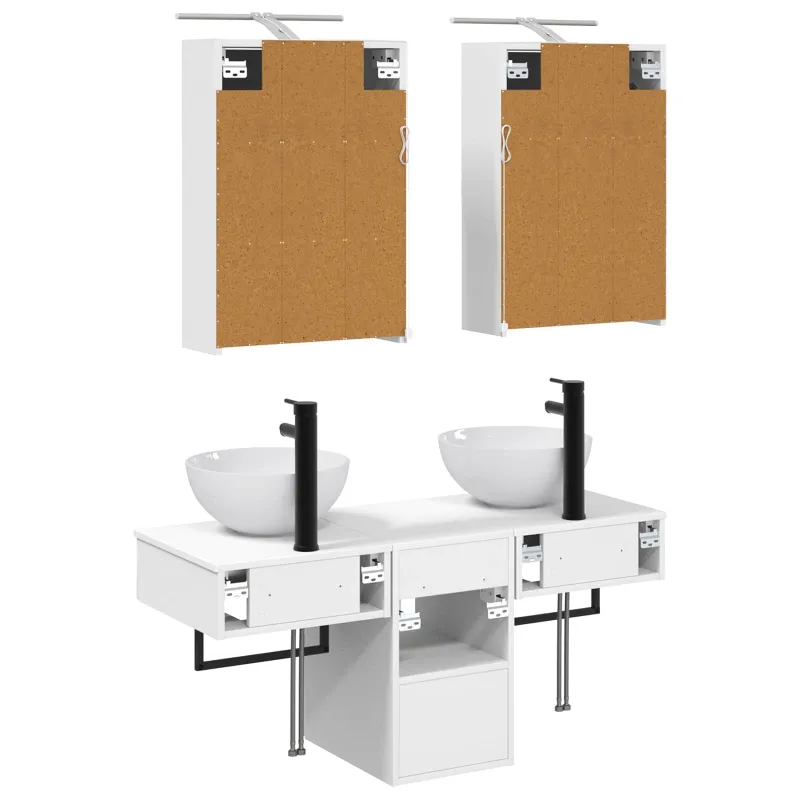 Vonios spintos komplektas 5 pcs Balta 43 x 16 x 62,5 cm
