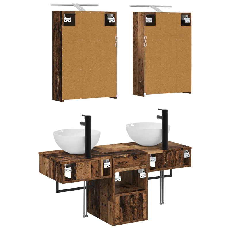 Vonios spintos komplektas 5 pcs Sendintos medienos