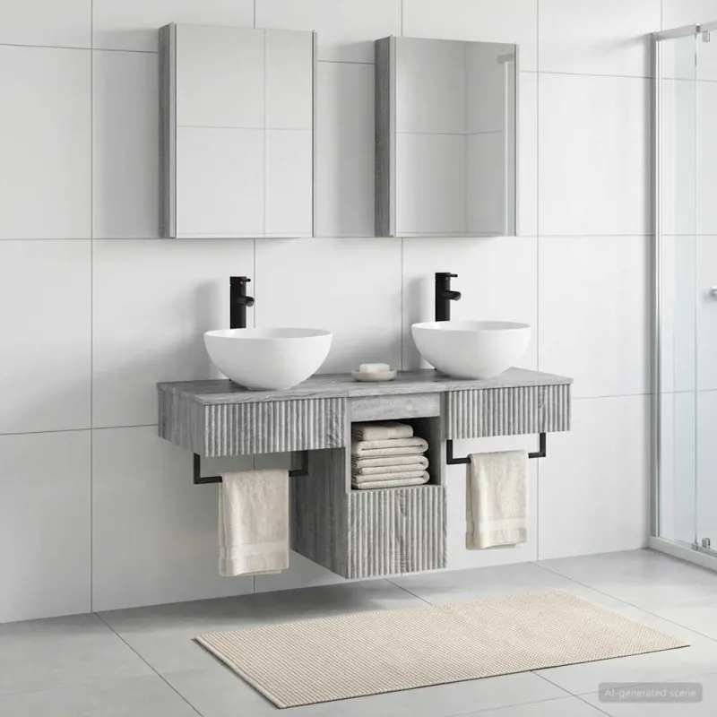 Vonios spintos komplektas 5 pcs Pilka Sonoma