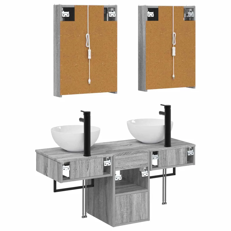 Vonios spintos komplektas 5 pcs Pilka Sonoma