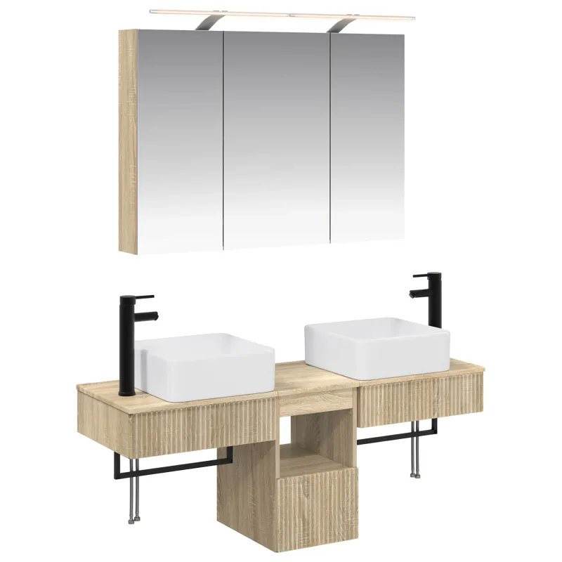Vonios spintos komplektas 4 pcs Sonoma ąžuolas