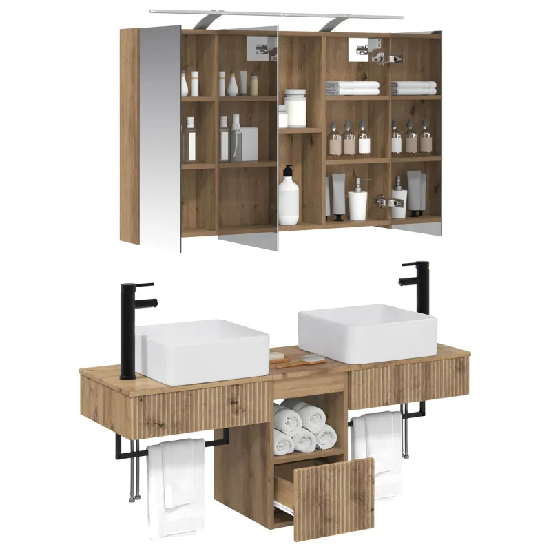 Vonios spintos komplektas 4 pcs Artisano ąžuolo