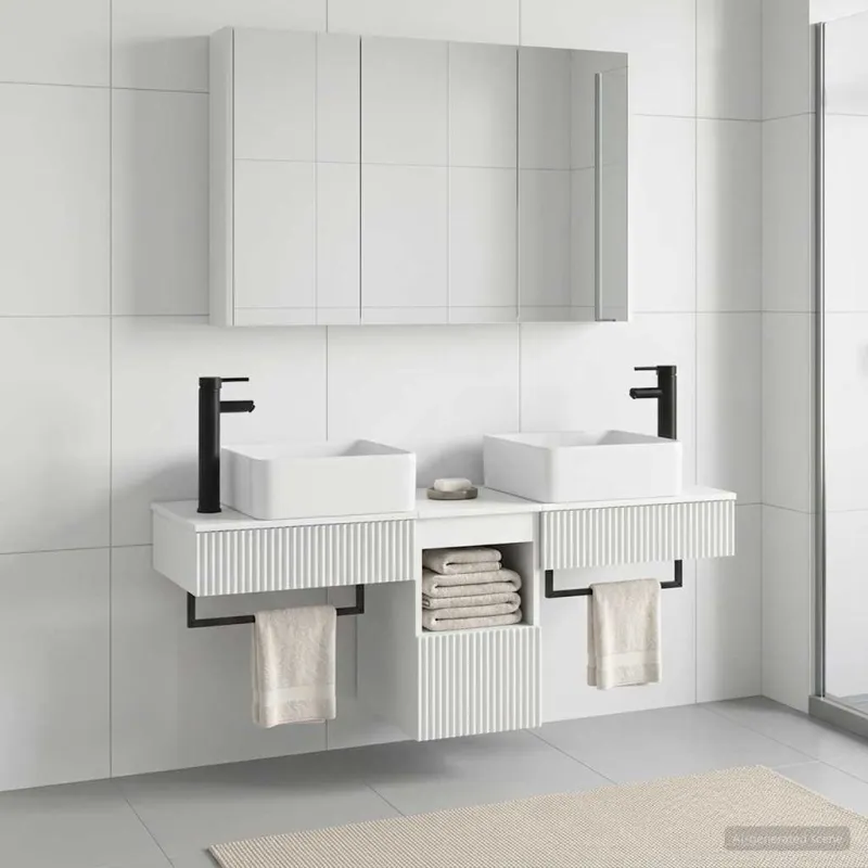 Vonios spintos komplektas 4 pcs Balta 103,5 x 15,5 x 70 cm