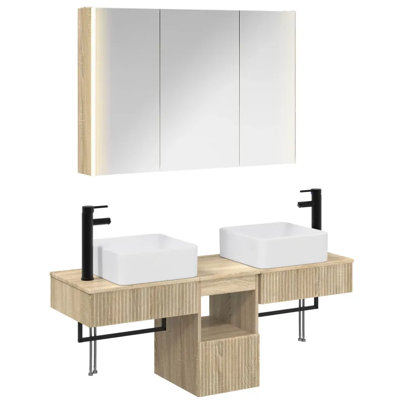 Vonios spintos komplektas 4 pcs Sonoma ąžuolas