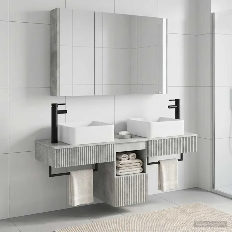 Vonios spintos komplektas 4 pcs Betono pilka