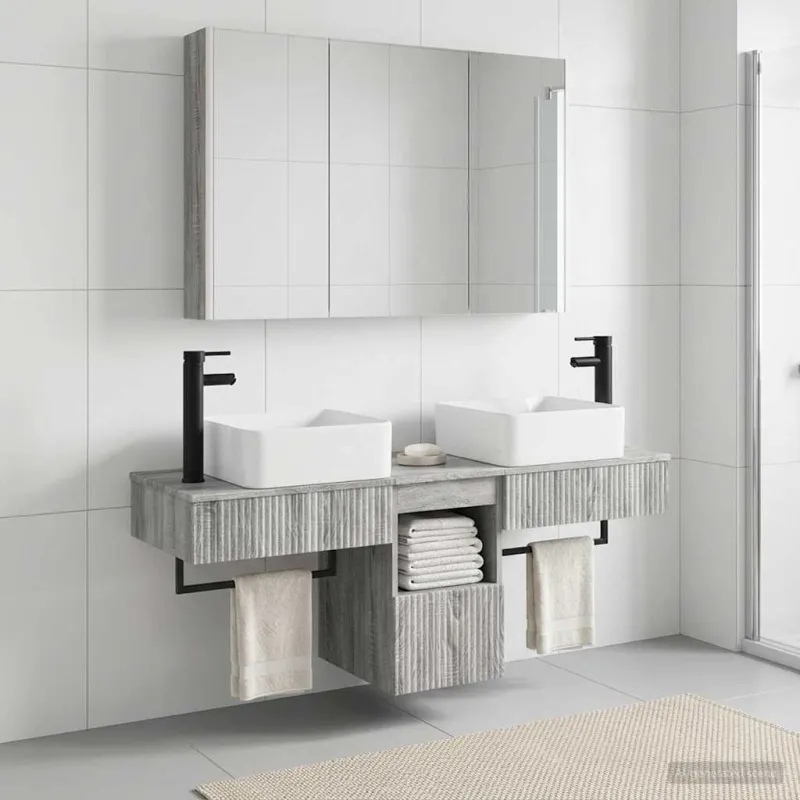 Vonios spintos komplektas 4 pcs Pilka Sonoma