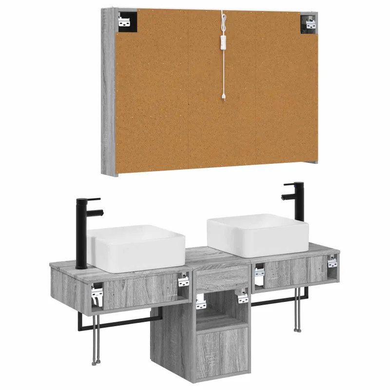 Vonios spintos komplektas 4 pcs Pilka Sonoma