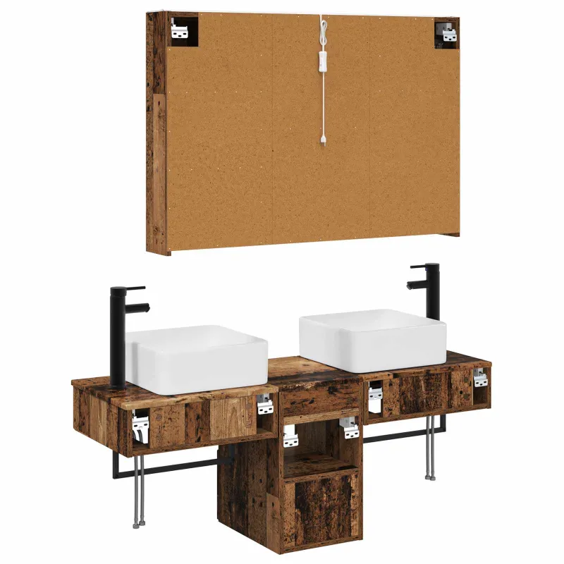 Vonios spintos komplektas 4 pcs Sendintos medienos