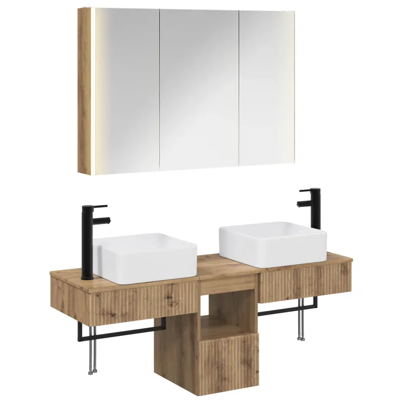 Vonios spintos komplektas 4 pcs Artisano ąžuolo