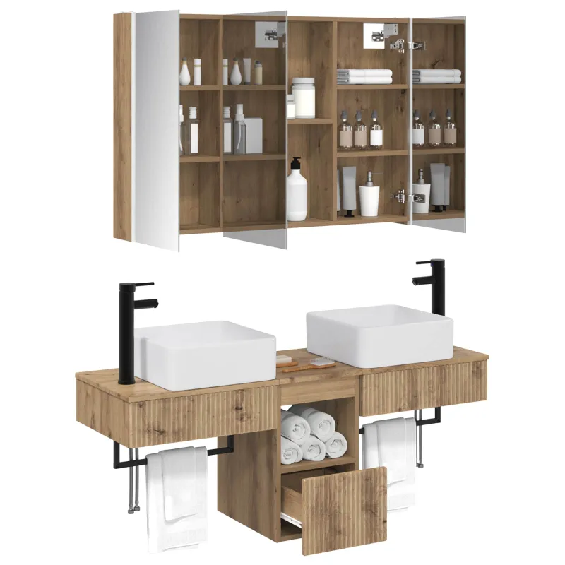 Vonios spintos komplektas 4 pcs Artisano ąžuolo