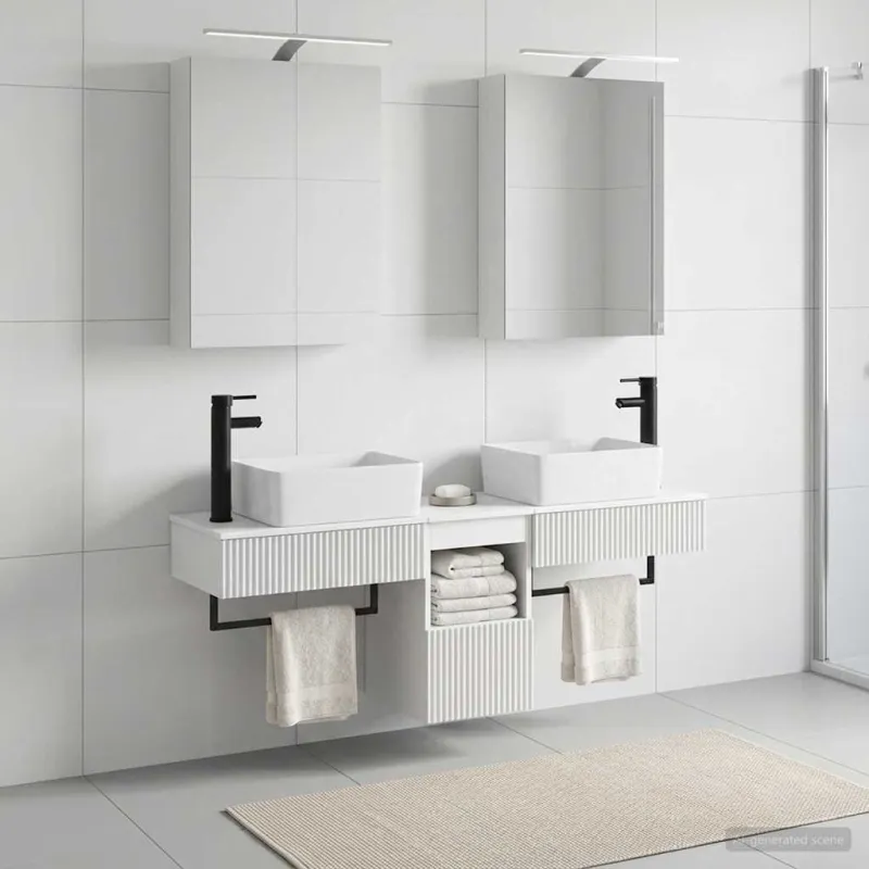 Vonios spintos komplektas 5 pcs Balta 50 x 14,5 x 70 cm
