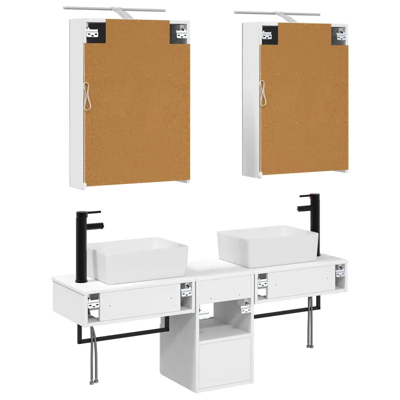 Vonios spintos komplektas 5 pcs Balta 50 x 14,5 x 70 cm