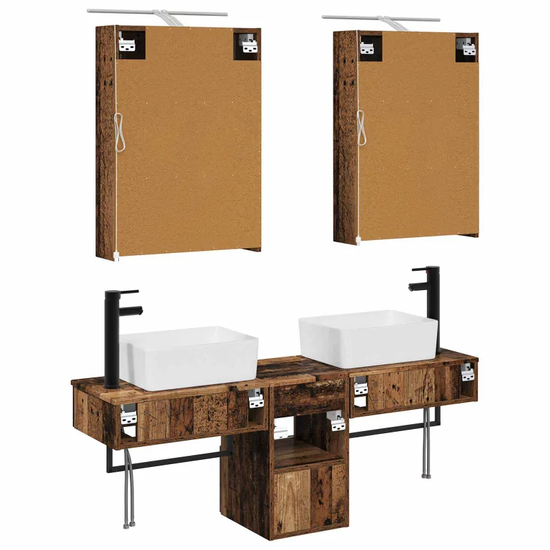 Vonios spintos komplektas 5 pcs Sendintos medienos