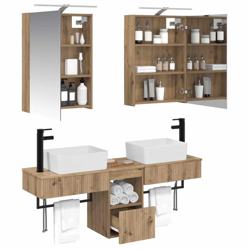 Vonios spintos komplektas 5 pcs Artisano ąžuolo
