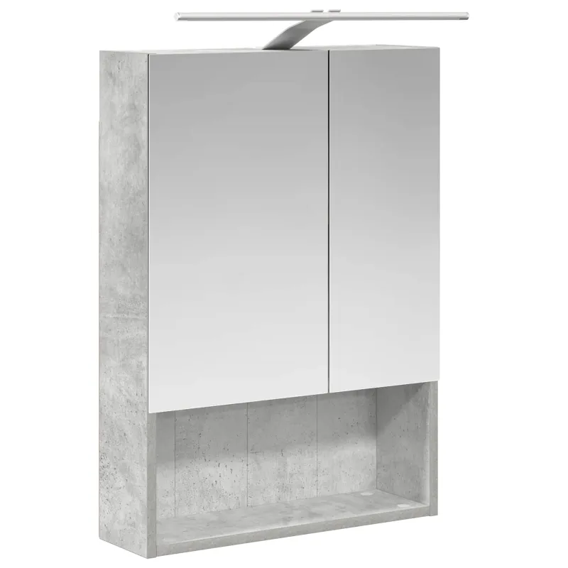 Vonios spintos komplektas 5 pcs Betono pilka 50 x 14,5 x 70 cm