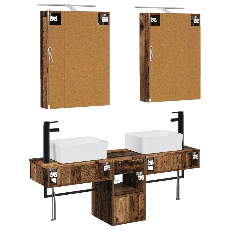 Vonios spintos komplektas 5 pcs Sendintos medienos
