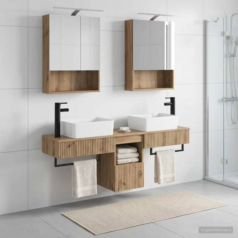 Vonios spintos komplektas 5 pcs Artisano ąžuolo