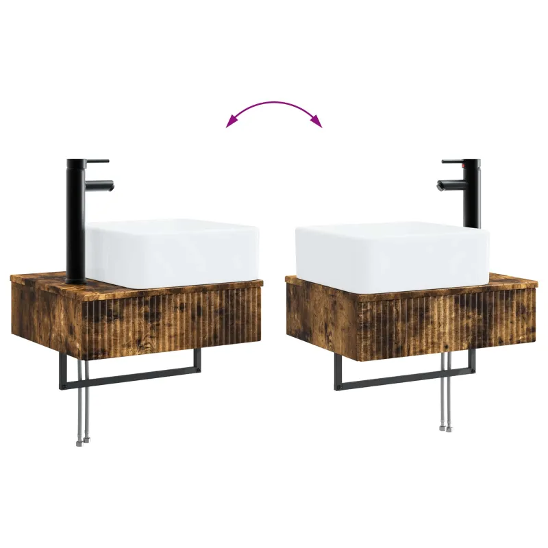 Vonios spintos komplektas 5 pcs Dūminio ąžuolo