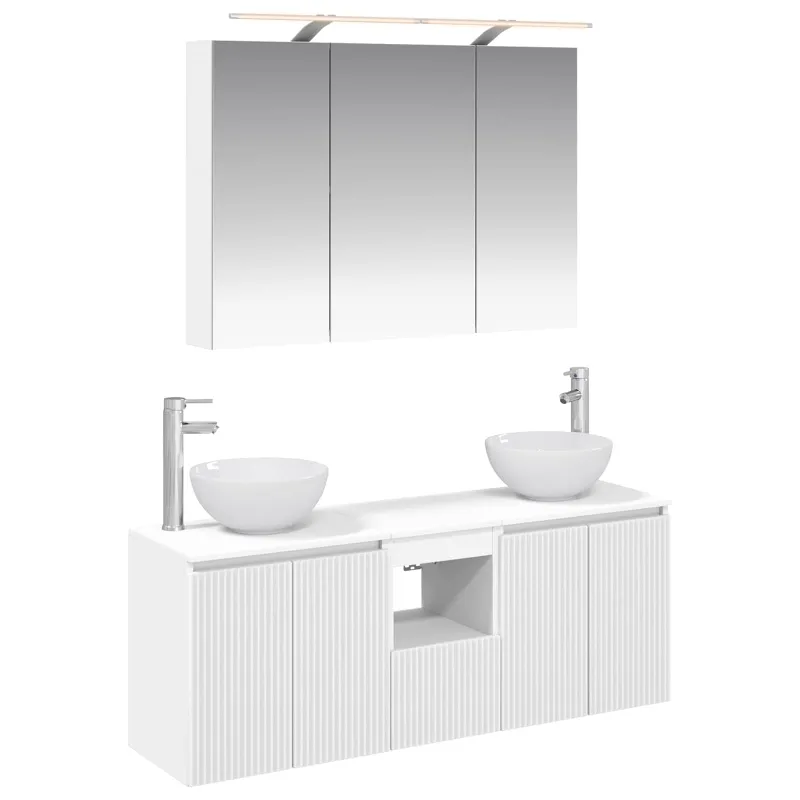 Vonios spintos komplektas 4 pcs Balta 100 x 14,5 x 70 cm