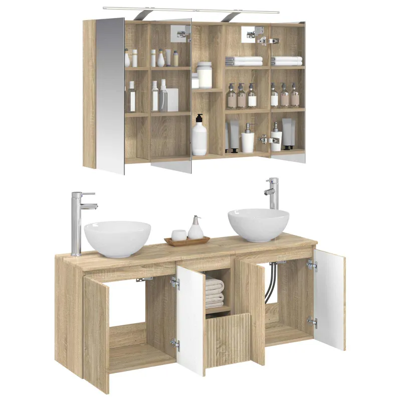 Vonios spintos komplektas 4 pcs Sonoma ąžuolas
